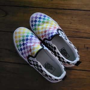 Vans off the wall Kids rainbow colored shoes